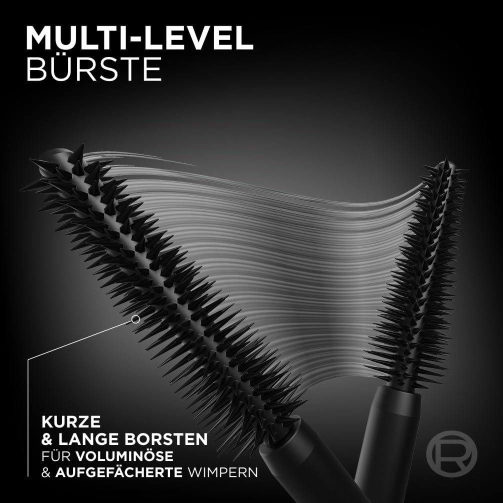 L'Oréal Paris Augen Make Up, Panorama Mascara für Volumen & Definition, Wimperntusche für optisch 1,4x größere Augen, Volume Million Lashes mit Panorama-Bürste, Farbe Schwarz, 1x 9,9ml