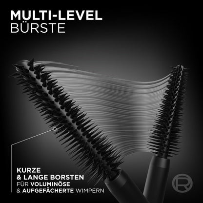 L'Oréal Paris Augen Make Up, Panorama Mascara für Volumen & Definition, Wimperntusche für optisch 1,4x größere Augen, Volume Million Lashes mit Panorama-Bürste, Farbe Schwarz, 1x 9,9ml