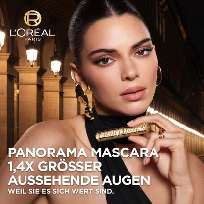 L'Oréal Paris Augen Make Up, Panorama Mascara für Volumen & Definition, Wimperntusche für optisch 1,4x größere Augen, Volume Million Lashes mit Panorama-Bürste, Farbe Schwarz, 1x 9,9ml