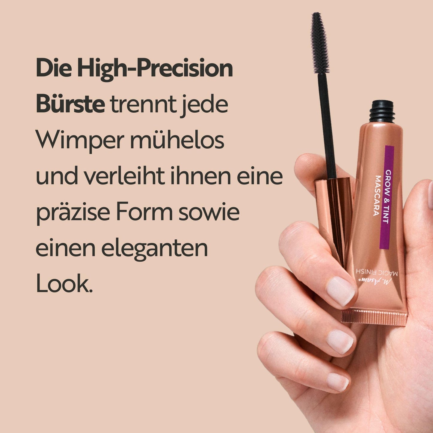 M. Asam Mascara Grow & Tint Deep Black MAGIC FINISH (12ml) – Mascara mit Wachstumsserum & Tönungseffekt, Wimpernpflege für mehr Länge & Volumen, Für definierte & natürlich dunklere Wimpern, Vegan