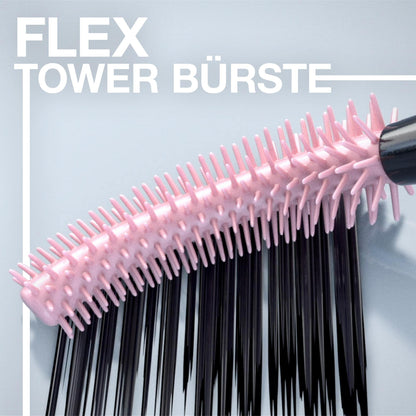 Maybelline New York Sky High Mascara für extreme Länge & volles Volumen, Tower Flex Bürste für Definition bis in die Spitzen, Formel mit Bambusextrakt, Schwarz (Very Black)