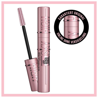 Maybelline New York Sky High Mascara für extreme Länge & volles Volumen, Tower Flex Bürste für Definition bis in die Spitzen, Formel mit Bambusextrakt, Schwarz (Very Black)