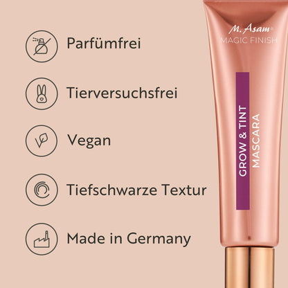 M. Asam Mascara Grow & Tint Deep Black MAGIC FINISH (12ml) – Mascara mit Wachstumsserum & Tönungseffekt, Wimpernpflege für mehr Länge & Volumen, Für definierte & natürlich dunklere Wimpern, Vegan