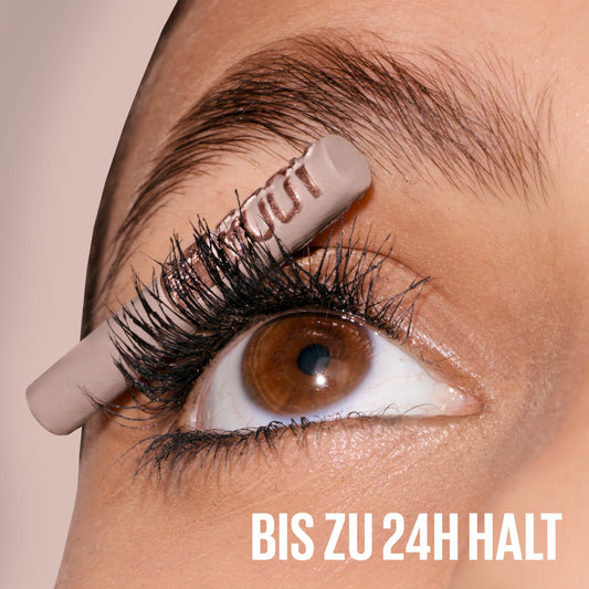 Maybelline New York Lash Sensational Body Mascara, Wimperntusche, Volumenmascara für 24H Wimpern-Lifting und 12x Volumen, mit Sanduhr-Kurven Bürste und Tonerde ohne Verklumpen, Schwarz, 9,5 ml